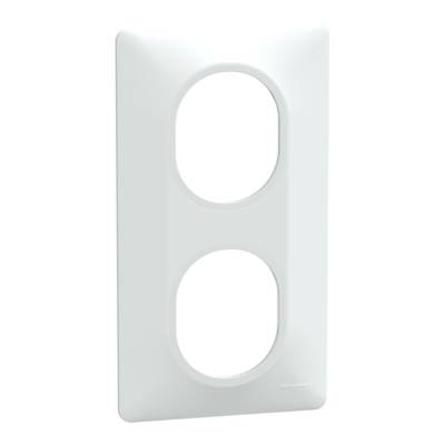 Plaque de finition 2 postes vertical entraxe 71mm OVALIS - blanc - Gedimat - SCHNEIDER ELECTRIC