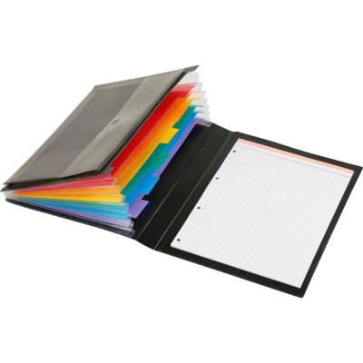 Conférencier Trieur à élastiques RAINBOW CLASS en PP 7/10e. + Porte-bloc + Pochette noir