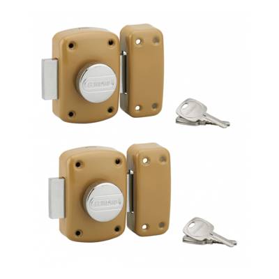 Verrou porte 2310 à bouton et cylindre 45mm 3 clés - lot de 2 pièces - Gedimat - THIRARD