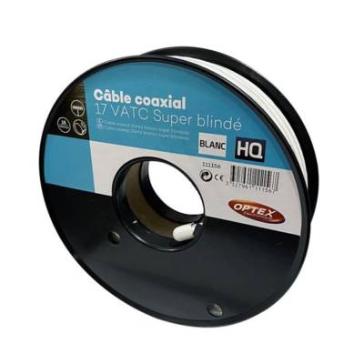 Câble coaxial 17 VATC blanc - 10m - Gedimat - OPTEX