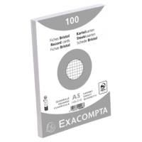 Paquet 100 Fiches Bristol Quadrillé 5x5 non Perforé 148x210mm - Blanc