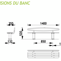 Banc d'extérieur enfant 3 places BAMBUL