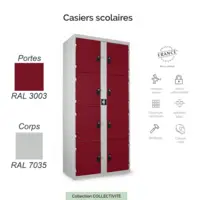 Casier Scolaire 8 Cases Visitable – Sécurité et Durabilité