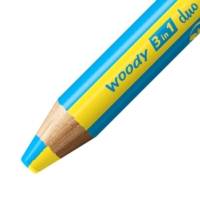 Crayon multi-talents  woody 3 in 1 duo - jaune-bleu ciel