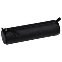 Trousse ronde cuir d'agneau 5,5 x 22 cm.Noir