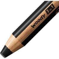 Crayon WOODY 3 en 1 Extra large noir de bougie - STABILO