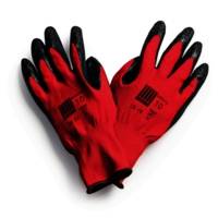 Gant tricoté polyester tous travaux rouge latex noir - Gedimat