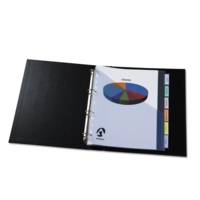 Doubles Pochettes Intercalaires à onglets, format Largeur Pochette 6 touches, A4+, 180 microns Polypropylène transparent + Onglets Bristols imprimables