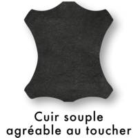 Trousse ronde CUIR NOIR VIEILLI Diam 5,5x22 cm