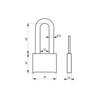 Cadenas TANKER 2 anse acier inoxydable 58mm combi 4 viroles - Gedimat - THIRARD