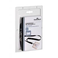 Badge 90x60mm avec lacet textile Noir Lot de 5