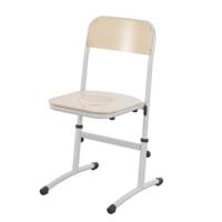 Chaise SAKI HR assise et dossier bois Blueprotech® piètement époxy - T3 à T6 - Bleu des îles RAL 5018 - MOBIDECOR