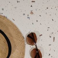 Mange-debout pied noir Ø60cm terrazzo cassata - intérieur - RestooTab