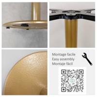 Mange-debout pied Doré Ø60cm berbe capuccino chants laiton - intérieur - RestooTab