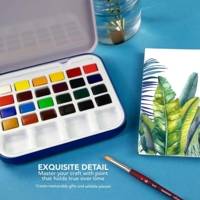 Aquafine - Set de voyage peinture aquarelle - 24 demi-godets, 1 pinceau et 1 palette - DALER ROWNEY