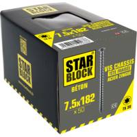 Vis STARBLOCK béton tête fraisée Torx acier zingué 7,5 x 182 mm - Gedimat
