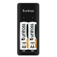 Chargeur Mini Hybrio AA/AAA + 2 piles rechargeables AA 1,2 V inclus