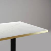 Table pied noir 70x70cm marbre paros chants laiton - intérieur - RestooTab