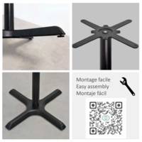 Mange-debout pied noir 60x60cm bleu prusse - intérieur - RestooTab