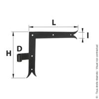 Equerre bout queue de carpe D14 250x300mm - lot de 2 pièces - Gedimat - AFBAT
