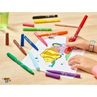 Boîte de 12 feutres de coloriage KIDS VISACOLOR XL Pointe large bloquée Rose - BIC