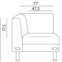 Fauteuil RUBY d'angle en tissu - Mobilier - Équipement collectivité