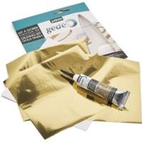 GÉDÉO Kit d'effet Mélange 3D Miroir Doré, 20 ml + 3 feuilles à dorer - PÉBÉO