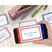 Paquet de 32 Fiches Bristol flashcards 2.0 Non Perforées 75x125 mm A7 ligné rouge
