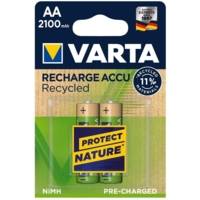 Lot de 2 Piles rechargeables NiMH "RECHARGE ACCU Recycled", Micro AA, 2.100mAh