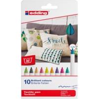 Feutre pour textiles 4600 Etui de 10 'fun' couleurs 1 mm - EDDING