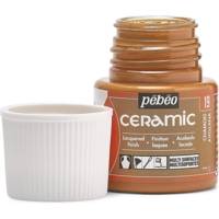 Flacon 45 ml peinture CERAMIC faïence et multi support Chamois - PÉBÉO