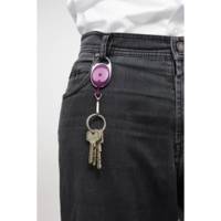 Porte badge Clip ceinture avec yoyo ovale Violet / transparent