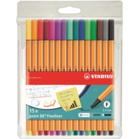 Pochette de 15 stylos feutres pointe fine point 88 - STABILO