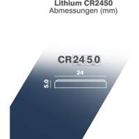Pile bouton Lithium CR2450 3V 24.5x5mm