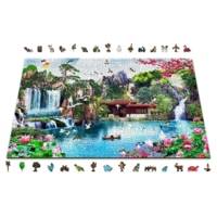 Puzzle en Bois Chutes d'eau dans un jardin japonais