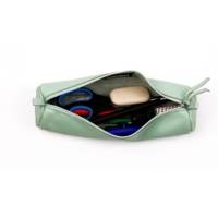 Trousse CUIR TEINTÉ Diam 5,5 x 22 cm Vert pistache