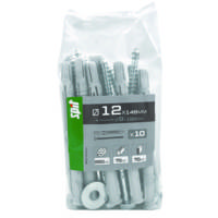 Cheville traversante D12x120mm avec vis tête hexagonal D9x125mm - Gedimat