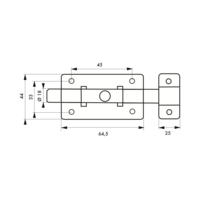 Targette inox pêne plat 75mm - Gedimat - THIRARD