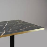Table pied noir 120x70cm marbre samas chants laiton - intérieur - RestooTab