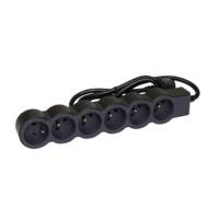 Rallonge multiprise extra plate 5 prises noir 1,5m - Gedimat - LEGRAND