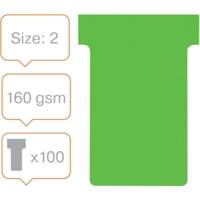 Lot de 100 fiches T indice 2 vert