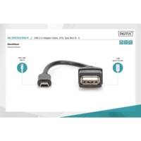 Adaptateur pour câble USB 2.0-OTG mâle/Femelle Noir - DIGITUS