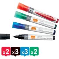 Lot de 10 Marqueurs Effaçables à Sec Liquid Ink Tableau Blanc Pointe Biseautée 4mm - NOBO