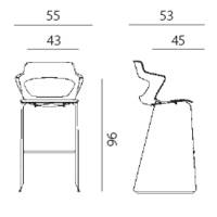 Tabouret KAOMA design pied traineau chromé - Mobilier - Collectivité
