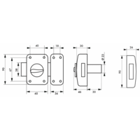Verrou corvette à bouton et cylindre époxy bronze 3 clés 30mm - Gedimat - THIRARD