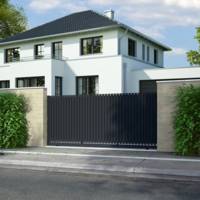 Portail coulissant THÉA alu gris anthracite structuré - Gedimat - GARDEN GATE