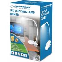 Lampe de Bureau à Clipser DENEB LED Cou Flexible 3 Niveaux de Variation Blanc