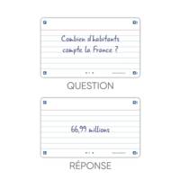 Paquet de 32 Fiches Bristol flashcards 2.0 Non Perforées 75x125 mm A7 ligné blanc