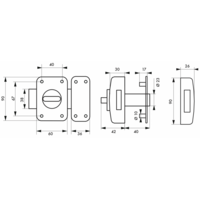 Verrou EMERAUDE à bouton et cylindre à pompes 4 clés 40mm - Gedimat - THIRARD