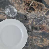 Table pied Doré 70x70cm berbe capuccino chants laiton - intérieur - RestooTab